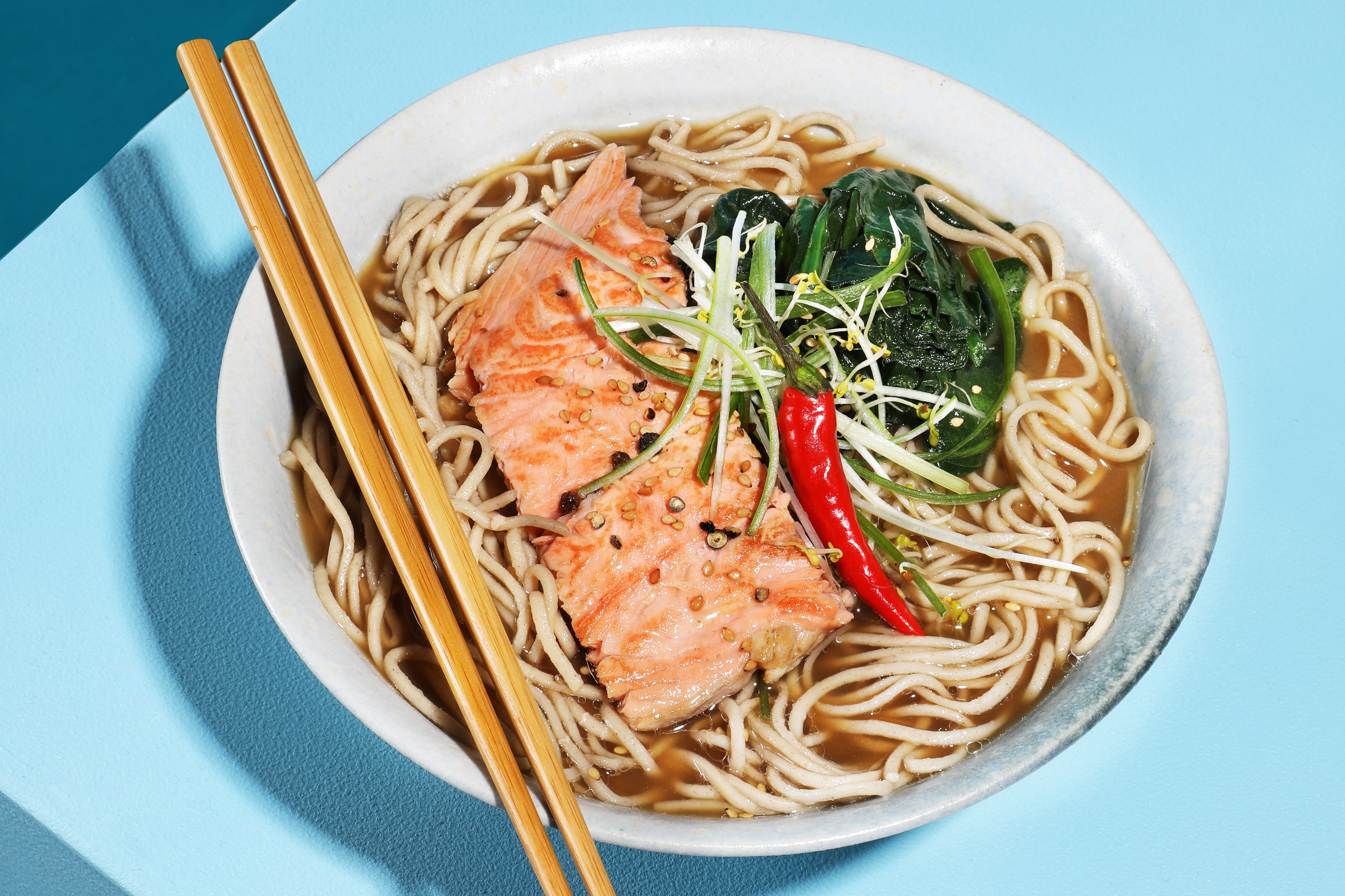 Miso-Dashi Ramen mit Lachs - Lust auf Meer 🐟